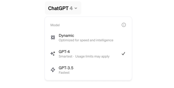 GPT4的Dynamic是什么？ChatGPT Plus 模型选择器是什么？